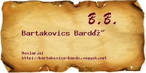 Bartakovics Bardó névjegykártya